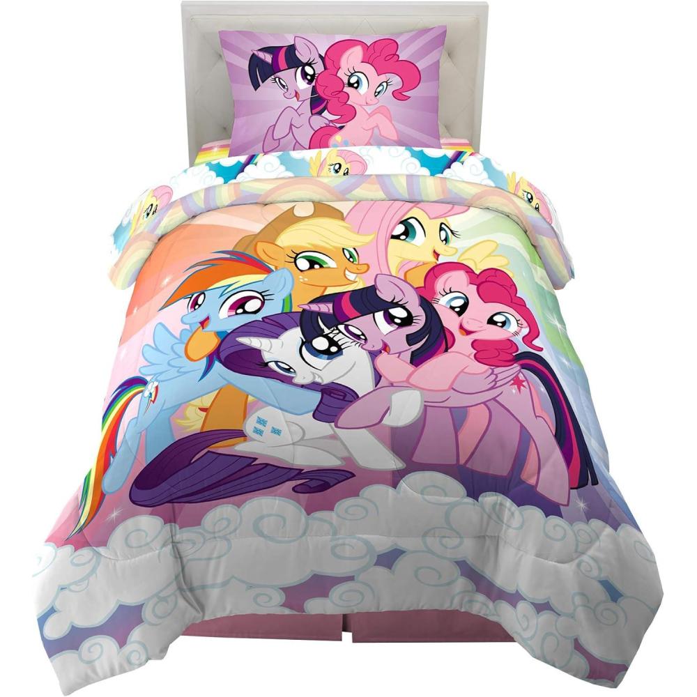 imageFranco Ms Rachel Educational Adventures Kids Bedding Super Soft Microfiber Comforter and Sheet Set 4 Piece Twin Size Officially Licensed ProductMy Little Pony