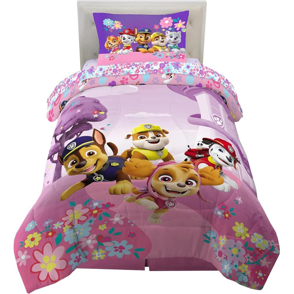 imageFranco Ms Rachel Educational Adventures Kids Bedding Super Soft Microfiber Comforter and Sheet Set 4 Piece Twin Size Officially Licensed ProductPaw Patrol Girls