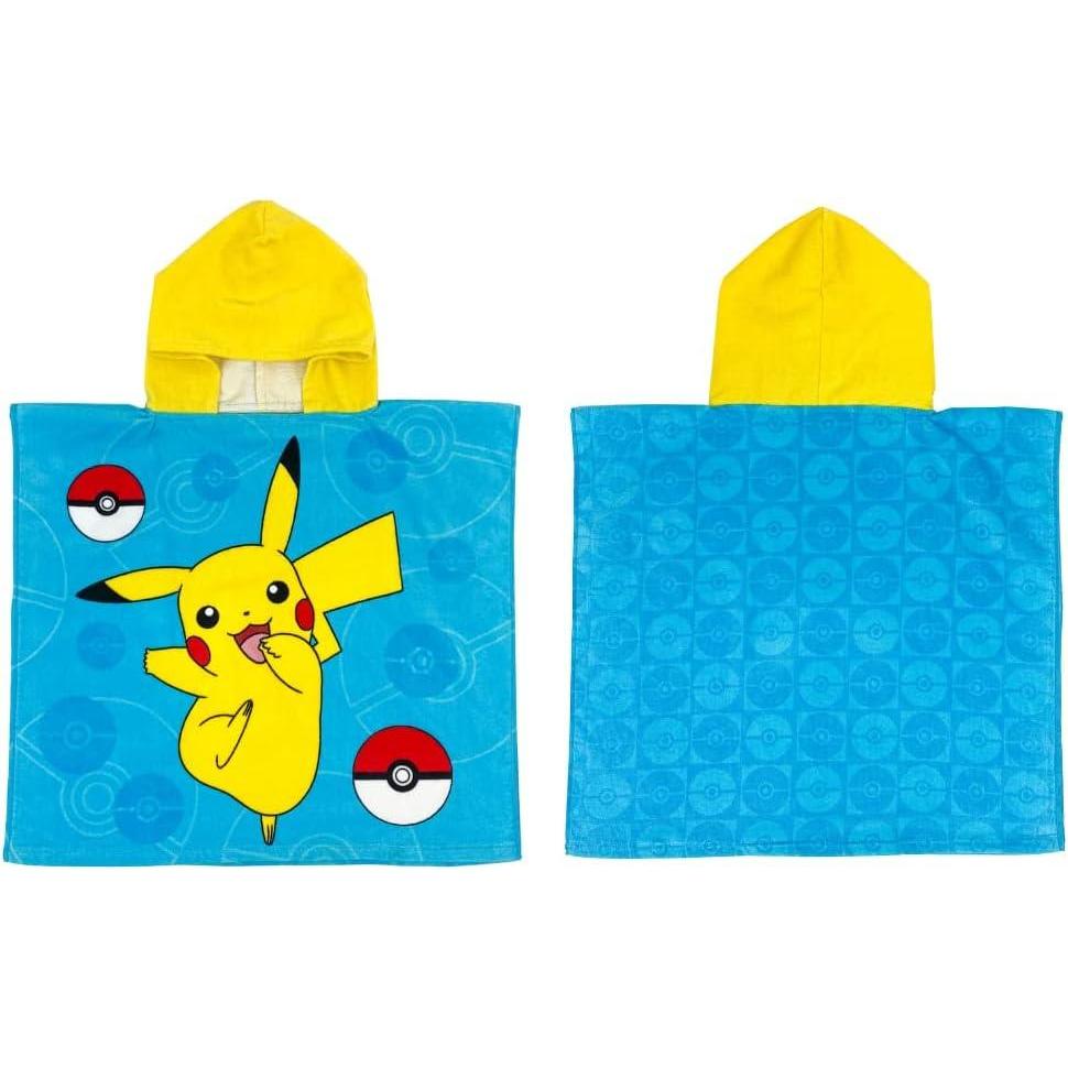 imageFranco Ms Rachel Kids BeachPoolBathCamping Hooded Towel Poncho 24quot X 22quot Absorbent Cotton Cover up Officially Licensed ProductPokemon