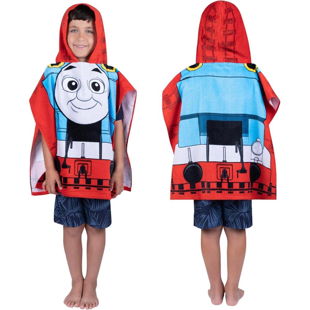 imageFranco Ms Rachel Kids BeachPoolBathCamping Hooded Towel Poncho 24quot X 22quot Absorbent Cotton Cover up Officially Licensed ProductThomas