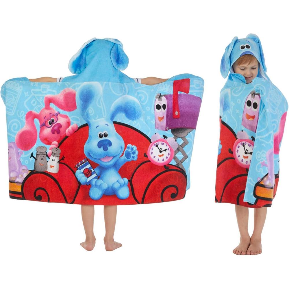 imageMs Rachel Kids Super Soft BathPoolBeach Soft Cotton Terry Hooded Towel Wrap 24 in x 50 in Officially Licensed Product By FrancoBlues Clues
