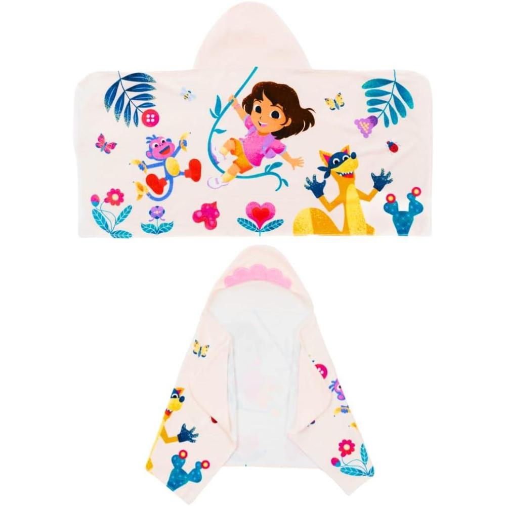 imageMs Rachel Kids Super Soft BathPoolBeach Soft Cotton Terry Hooded Towel Wrap 24 in x 50 in Officially Licensed Product By FrancoDora the Explorer