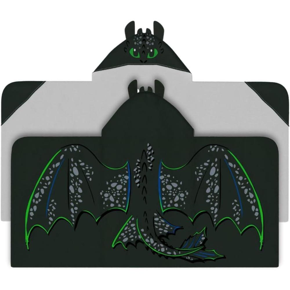 imageMs Rachel Kids Super Soft BathPoolBeach Soft Cotton Terry Hooded Towel Wrap 24 in x 50 in Officially Licensed Product By FrancoHow to Train Your Dragon