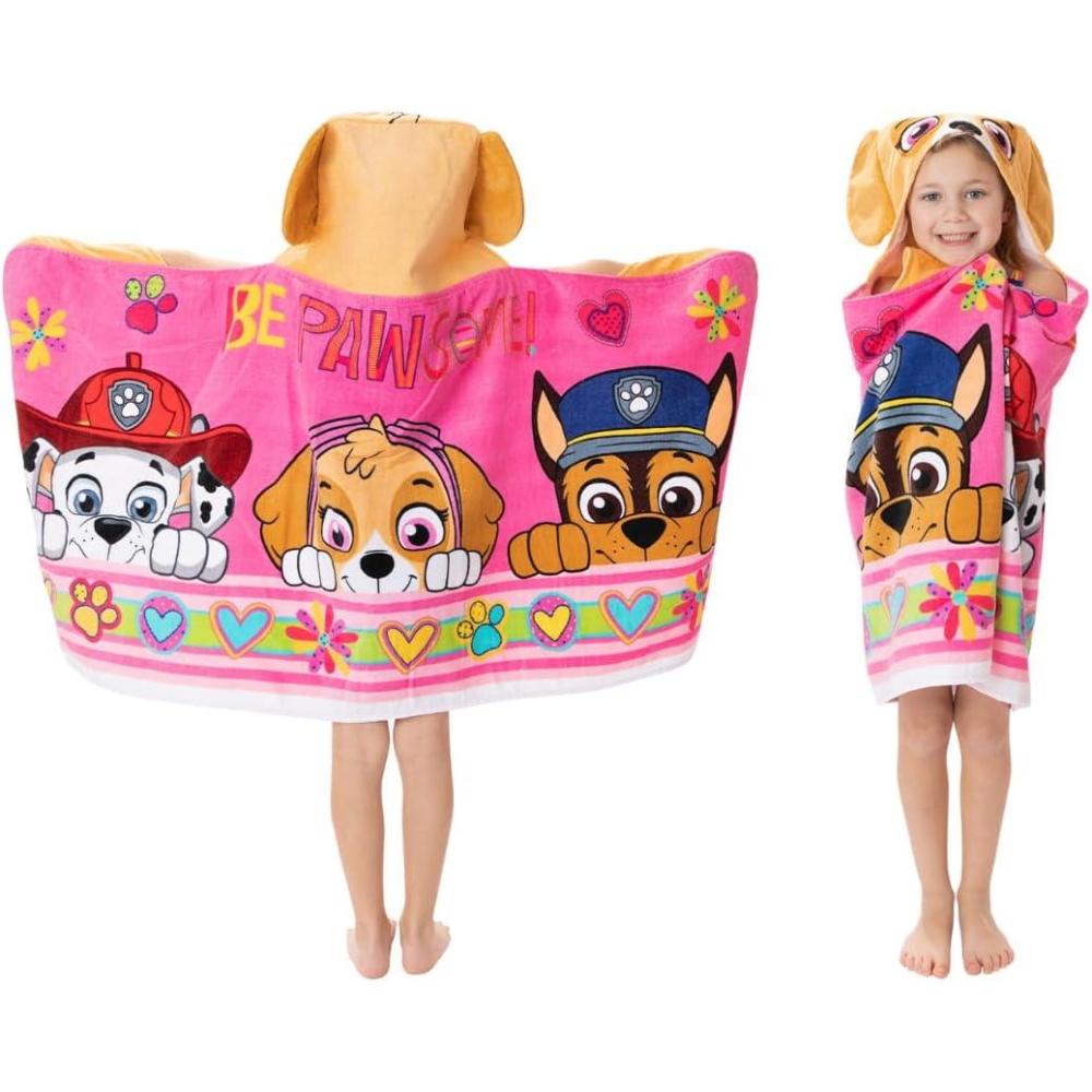 imageMs Rachel Kids Super Soft BathPoolBeach Soft Cotton Terry Hooded Towel Wrap 24 in x 50 in Officially Licensed Product By FrancoPaw Patrol Girl Pawesome Pups