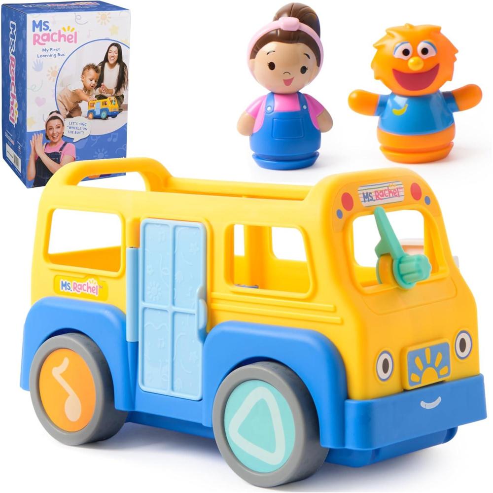 imageMs Rachel Official My First Learning Electronic School Bus with 2 Figures Music ampamp Sounds Educational Toys ampamp Toddler Toys for Girls ampamp Boys Ages 13