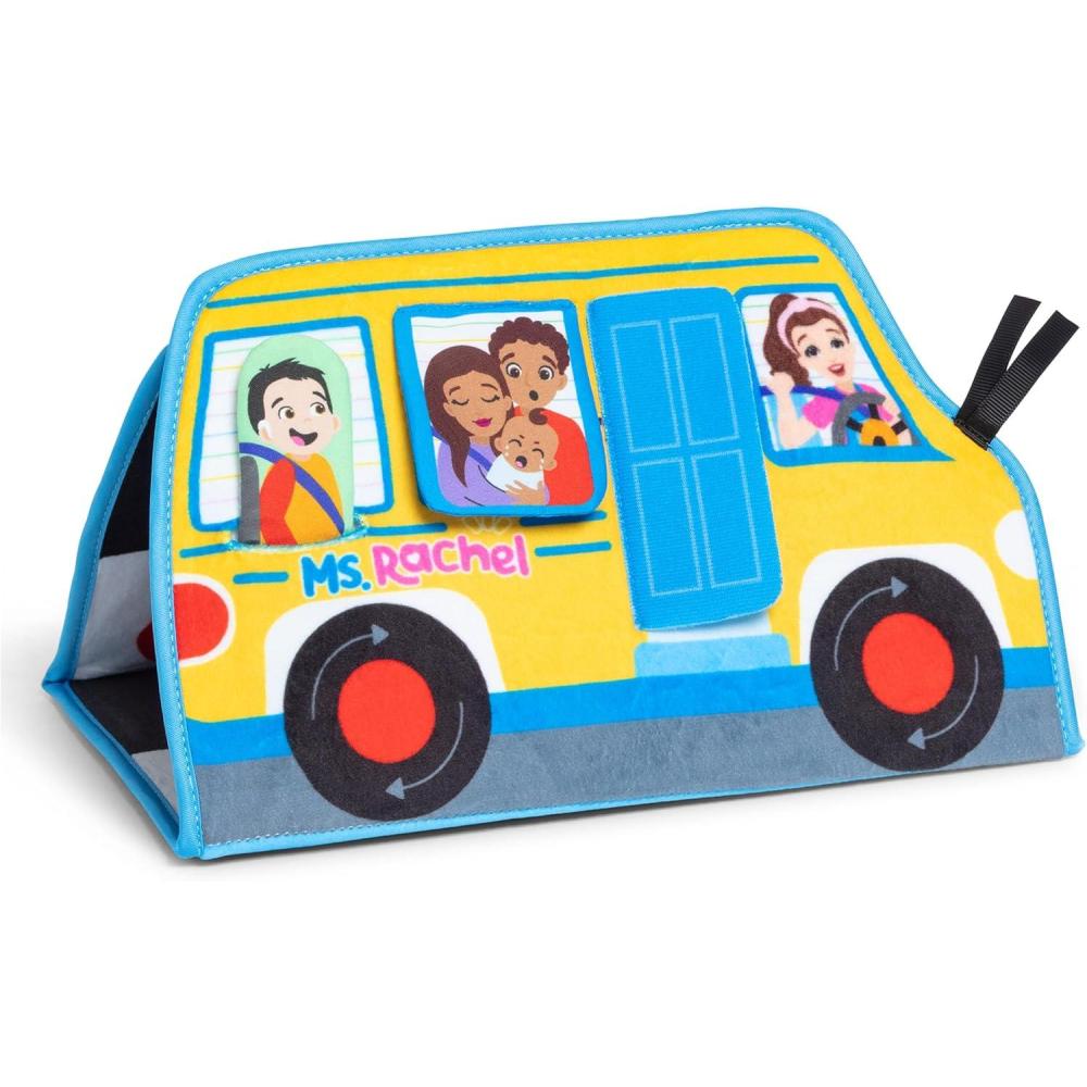 imageMs Rachel Official Tummy Time Activity Bus Folding Play Mat with Baby Mirror ampamp Sensory Toys for Interactive Play Baby Learning Toys for Boys ampamp Girls Ages 01Tummy Time Bus