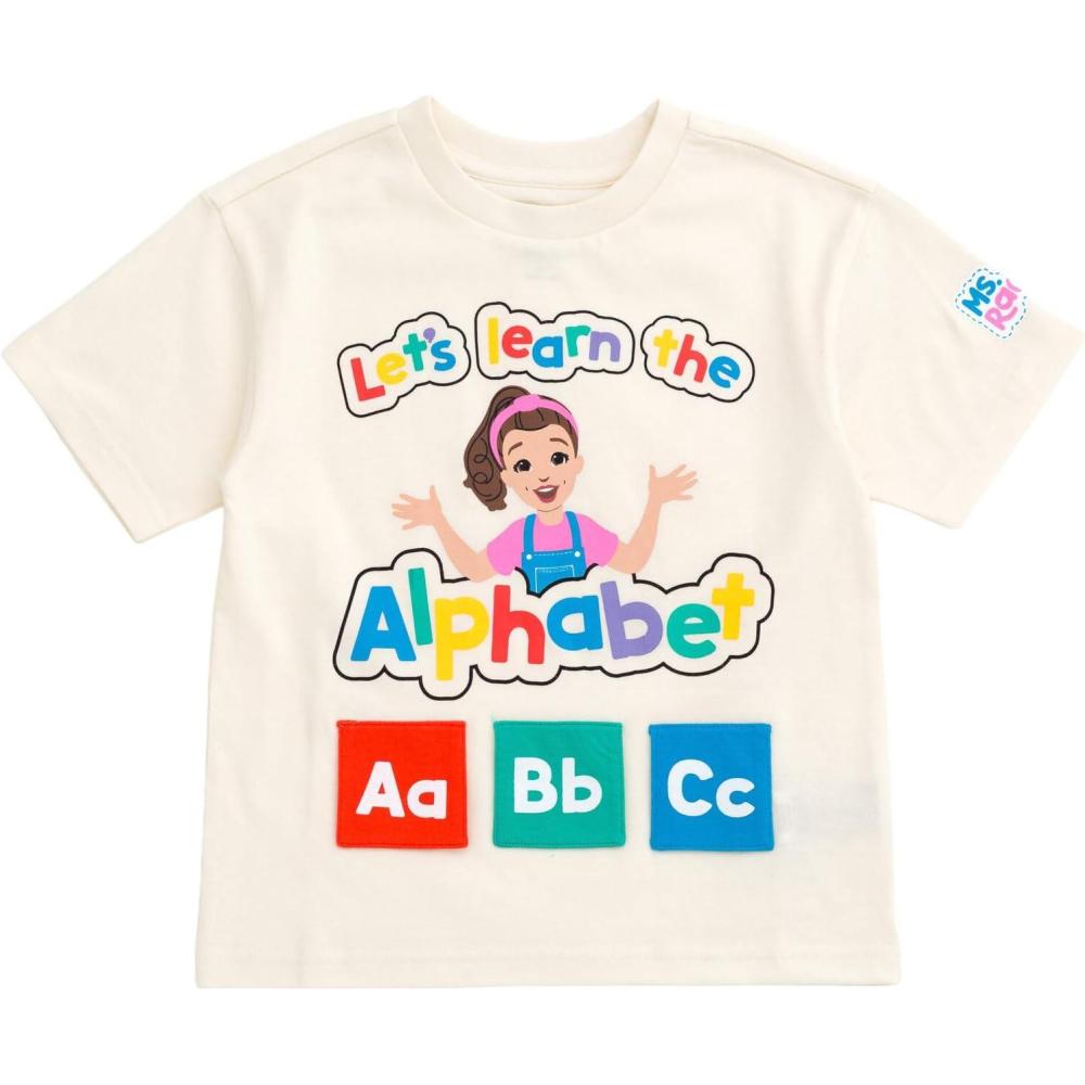 imageMs Rachel TShirt with 3D Flap Infant to Toddler Sizes 12 Months 5TTusk White Abcs