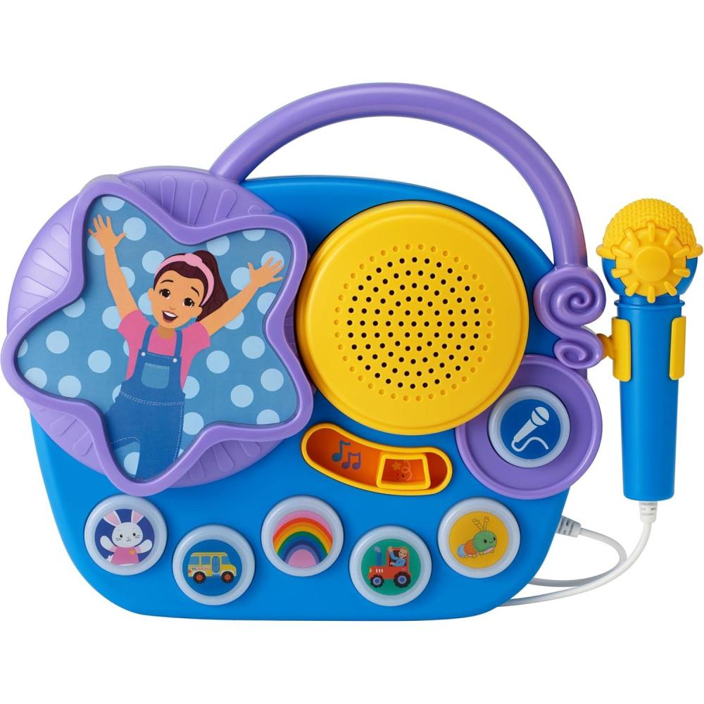 imageeKids Ms Rachel Karaoke Microphone with Boombox for Fans of Toddler Toys Kids Karaoke Machine with Built in Music