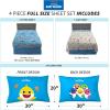 Franco Ms. Rachel Educational Adventures Bedding Super Soft Cozy 4 Piece Microfiber Sheet Set, Full, (Officially Licensed Product) Kids(Baby Shark)