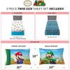 Franco Ms. Rachel Educational Adventures Bedding Super Soft Cozy 4 Piece Microfiber Sheet Set, Full, (Officially Licensed Product) Kids(Mario)