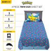 Franco Ms. Rachel Educational Adventures Bedding Super Soft Cozy 4 Piece Microfiber Sheet Set, Full, (Officially Licensed Product) Kids(Pokemon)
