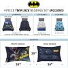 Franco Ms. Rachel Educational Adventures Kids Bedding Super Soft Microfiber Comforter and Sheet Set, 4 Piece Twin Size, (Officially Licensed Product)(Batman)