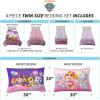 Franco Ms. Rachel Educational Adventures Kids Bedding Super Soft Microfiber Comforter and Sheet Set, 4 Piece Twin Size, (Officially Licensed Product)(Paw Patrol Girls)