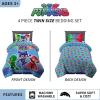 Franco Ms. Rachel Educational Adventures Kids Bedding Super Soft Microfiber Comforter and Sheet Set, 4 Piece Twin Size, (Officially Licensed Product)(Pj Masks)