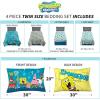 Franco Ms. Rachel Educational Adventures Kids Bedding Super Soft Microfiber Comforter and Sheet Set, 4 Piece Twin Size, (Officially Licensed Product)(Spongebob)