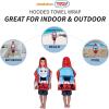Franco Ms. Rachel Kids Beach/Pool/Bath/Camping Hooded Towel Poncho 24″ X 22″, Absorbent Cotton Cover up, (Officially Licensed Product)(Thomas)