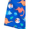 Ms. Rachel Dinosaur UPF 50+ Rash Guard and Swim Trunks Outfit Set Infant to Little Kid Sizes (12 Months – 5)(Blue)