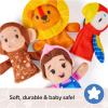 Ms. Rachel Finger Puppets Zoo Friends 4-Pack, Lion, Monkey & Parrot, Educational Toys & Animal Puppets, Toddler Toys for Girls & Boys Ages 6 Months-2+