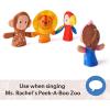 Ms. Rachel Finger Puppets Zoo Friends 4-Pack, Lion, Monkey & Parrot, Educational Toys & Animal Puppets, Toddler Toys for Girls & Boys Ages 6 Months-2+