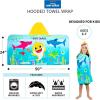Ms. Rachel Kids Super Soft Bath/Pool/Beach Soft Cotton Terry Hooded Towel Wrap, 24 in x 50 in, (Officially Licensed Product) By Franco(Baby Shark)