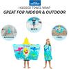 Ms. Rachel Kids Super Soft Bath/Pool/Beach Soft Cotton Terry Hooded Towel Wrap, 24 in x 50 in, (Officially Licensed Product) By Franco(Baby Shark)
