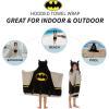 Ms. Rachel Kids Super Soft Bath/Pool/Beach Soft Cotton Terry Hooded Towel Wrap, 24 in x 50 in, (Officially Licensed Product) By Franco(Batman)