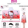 Ms. Rachel Kids Super Soft Bath/Pool/Beach Soft Cotton Terry Hooded Towel Wrap, 24 in x 50 in, (Officially Licensed Product) By Franco(Hello Kitty)
