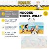 Ms. Rachel Kids Super Soft Bath/Pool/Beach Soft Cotton Terry Hooded Towel Wrap, 24 in x 50 in, (Officially Licensed Product) By Franco(Peanuts)