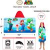 Ms. Rachel Kids Super Soft Bath/Pool/Beach Soft Cotton Terry Hooded Towel Wrap, 24 in x 50 in, (Officially Licensed Product) By Franco(Super Mario)