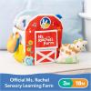Ms. Rachel Official Sensory Learning Farm, Foldable Soft Baby Book with Plush Cow, Infant Educational Toys for Babies Ages 3 Months to 18 Months