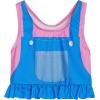 Ms. Rachel Racerback UPF 50+ Peplum Tankini Top and Bikini Bottom Swim Set Infant to Little Kid Sizes (12 Months – 5)(Pink / Blue)