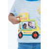 Ms. Rachel T-Shirt with 3D Flap Infant to Toddler Sizes (12 Months – 5T)(Blue / White Stripes  Bus)