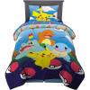 Franco Ms. Rachel Educational Adventures Kids Bedding Super Soft Microfiber Comforter and Sheet Set, 4 Piece Twin Size, (Officially Licensed Product)(Pokemon)