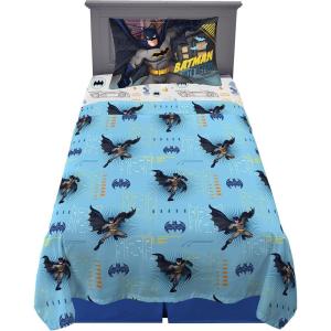 Franco Ms. Rachel Educational Adventures Bedding Super Soft Cozy 4 Piece Microfiber Sheet Set, Full, (Officially Licensed Product) Kids(Batman)