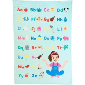 Franco Ms. Rachel Educational Adventures Bedding Super Soft Cozy Throw, 46 in x 60 in, (Officially Licensed Product) Kids(Ms. Rachel – Colorful Abc)