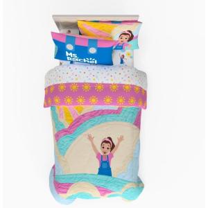 Franco Ms. Rachel Educational Adventures Kids Bedding Super Soft Microfiber Comforter and Sheet Set, 4 Piece Twin Size, (Officially Licensed Product)(Ms. Rachel)