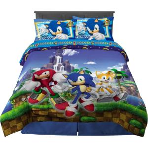 Franco Ms. Rachel Educational Adventures Kids Bedding Super Soft Microfiber Comforter and Sheet Set, 4 Piece Twin Size, (Officially Licensed Product)(Sonic)