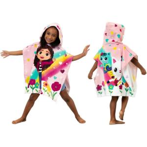 Franco Ms. Rachel Kids Beach/Pool/Bath/Camping Hooded Towel Poncho 24″ X 22″, Absorbent Cotton Cover up, (Officially Licensed Product)(Gabby’s Dollhouse)