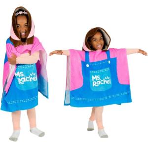 Franco Ms. Rachel Kids Beach/Pool/Bath/Camping Hooded Towel Poncho 24″ X 22″, Absorbent Cotton Cover up, (Officially Licensed Product)(Ms. Rachel)