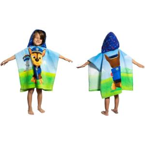 Franco Ms. Rachel Kids Beach/Pool/Bath/Camping Hooded Towel Poncho 24″ X 22″, Absorbent Cotton Cover up, (Officially Licensed Product)(Paw Patrol Boy)