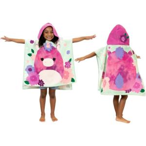 Franco Ms. Rachel Kids Beach/Pool/Bath/Camping Hooded Towel Poncho 24″ X 22″, Absorbent Cotton Cover up, (Officially Licensed Product)(Squishmallows)
