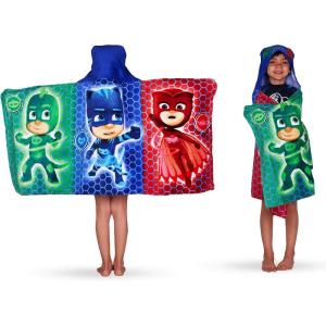 Ms. Rachel Kids Super Soft Bath/Pool/Beach Soft Cotton Terry Hooded Towel Wrap, 24 in x 50 in, (Officially Licensed Product) By Franco(Pj Masks)