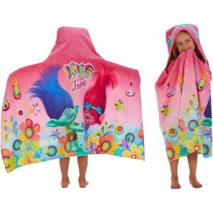 Ms. Rachel Kids Super Soft Bath/Pool/Beach Soft Cotton Terry Hooded Towel Wrap, 24 in x 50 in, (Officially Licensed Product) By Franco(Trolls)