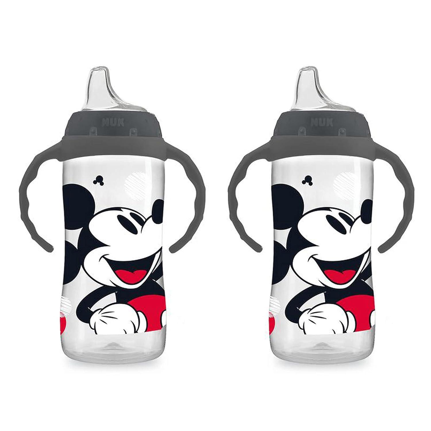 imageNUK Learner Cup Ms Rachel 10 oz 8 Months 2 Pack Soft Spout EasyGrip Handles BPA Free Spill Proof Transition Sippy CupMickey Mouse