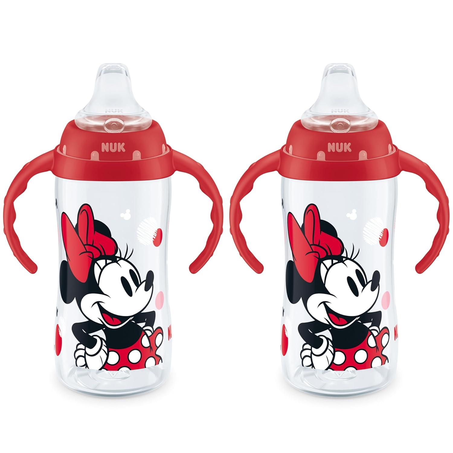 imageNUK Learner Cup Ms Rachel 10 oz 8 Months 2 Pack Soft Spout EasyGrip Handles BPA Free Spill Proof Transition Sippy CupMinnie Mouse