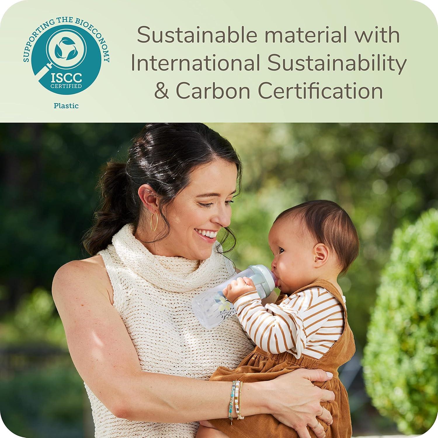 imageNUK Learner Cup Ms Rachel 10 oz 8 Months 2 Pack Soft Spout EasyGrip Handles BPA Free Spill Proof Transition Sippy CupNature