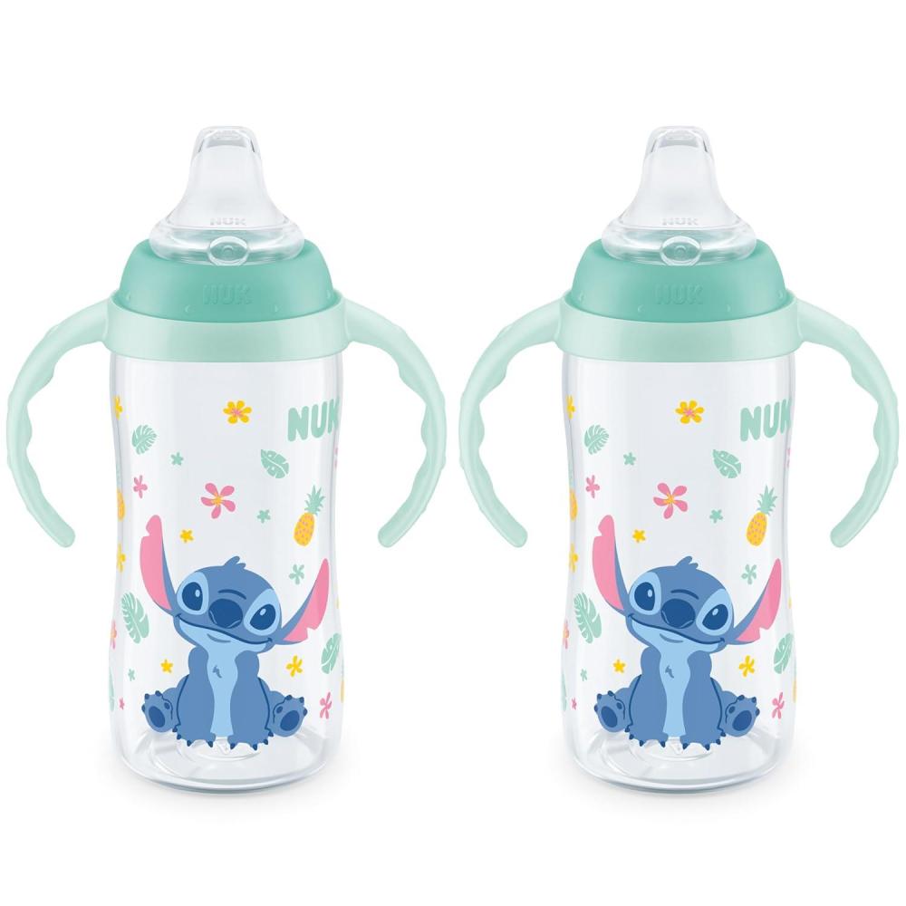 imageNUK Learner Cup Ms Rachel 10 oz 8 Months 2 Pack Soft Spout EasyGrip Handles BPA Free Spill Proof Transition Sippy CupStich