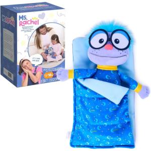 Ms. Rachel Goodnight Frankie Bedtime Playset, 11” Plush with Sleeping Bag & Accessories, Toddler Toys for Girls & Boys for Ages 18 Months to 3+(Goodnight Frankie)
