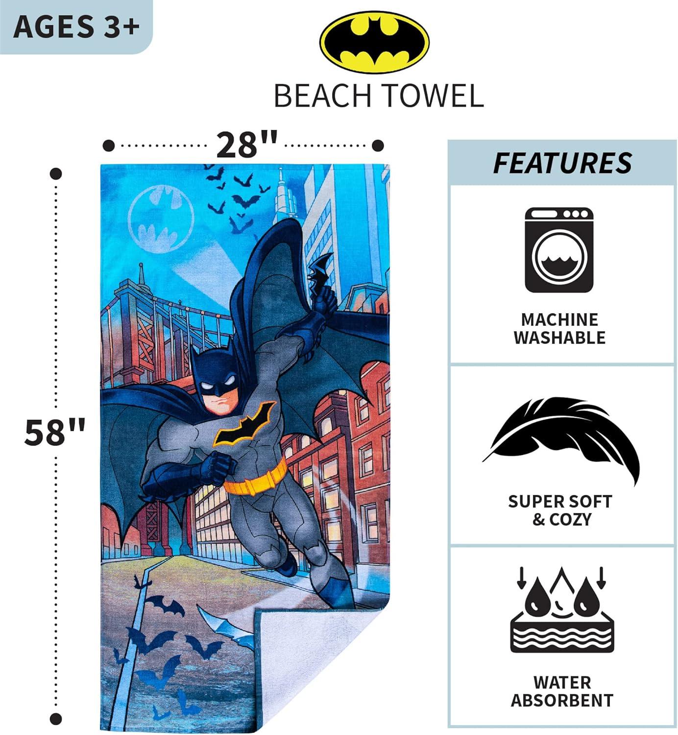image:imageMs Rachel Kids Super Soft Cotton BathPoolBeach Towel 58 in x 28 in Officially Licensed Product by FrancoBatman