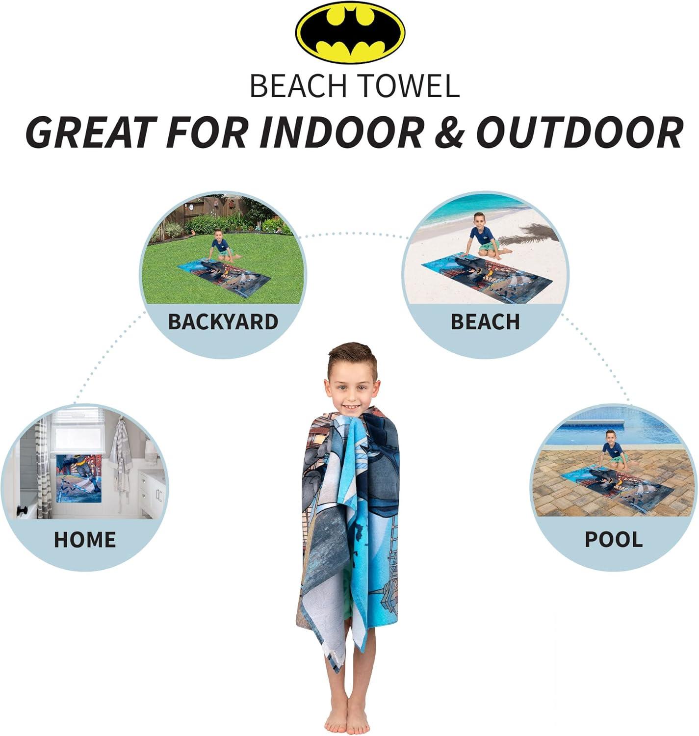 image:imageMs Rachel Kids Super Soft Cotton BathPoolBeach Towel 58 in x 28 in Officially Licensed Product by FrancoBatman
